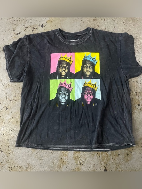 The Notorious B.I.G. Other - The Notorious B.I.G. Black Graphic Washed Tee with Colorful Four-Panel Sz XL